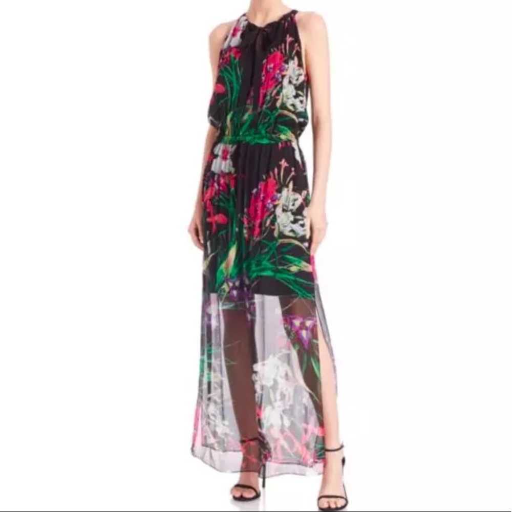 Elie Tahari Trans Cayla Island Floral Silk Dress
